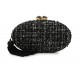 Bolsa Empório MP Clutch Tweed Preta e Branco